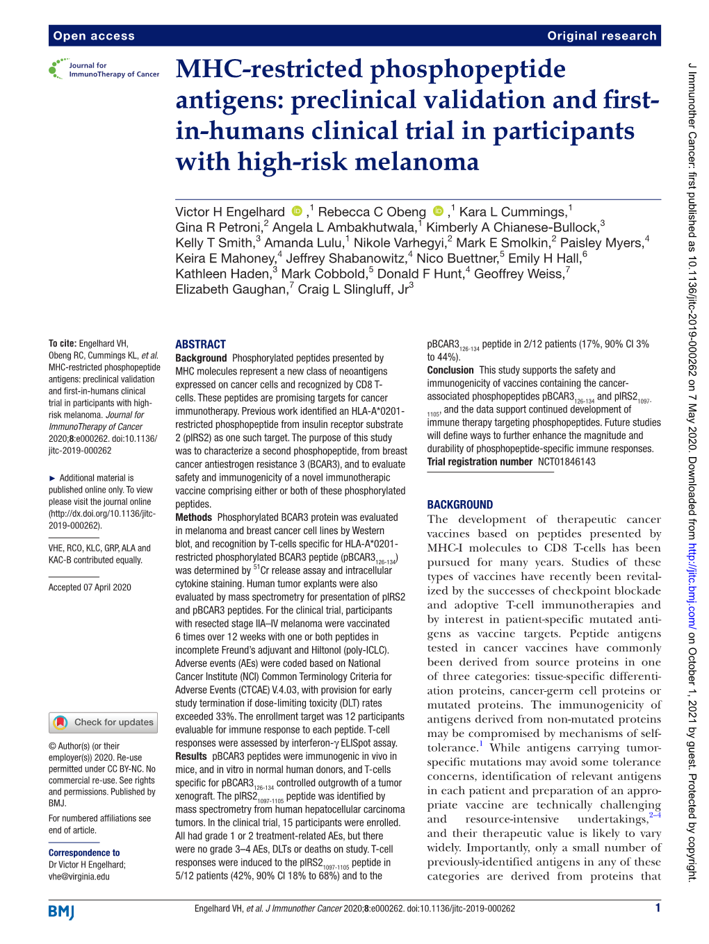 MHC-Restricted Phosphopeptide Antigens