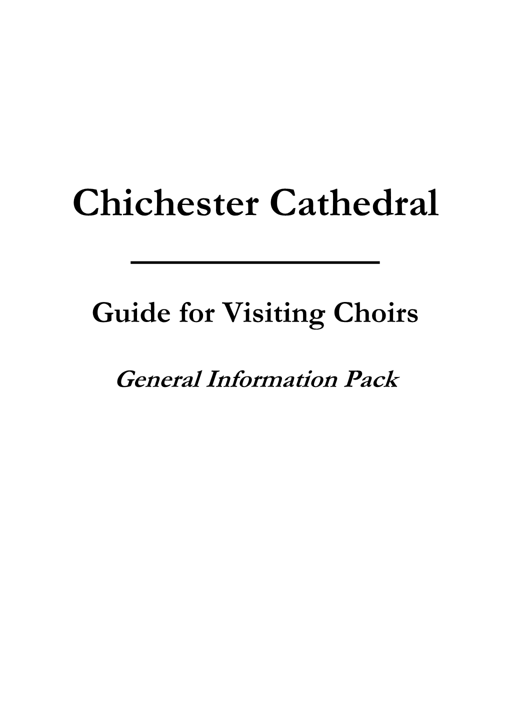 Guide for Visiting Choirs