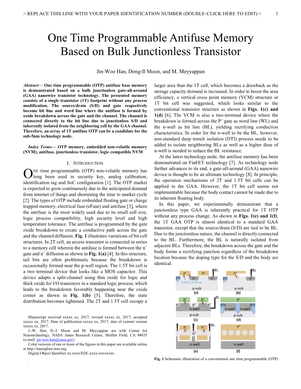 One Time Programmable Antifuse Memory Based on Bulk Junctionless Transistor