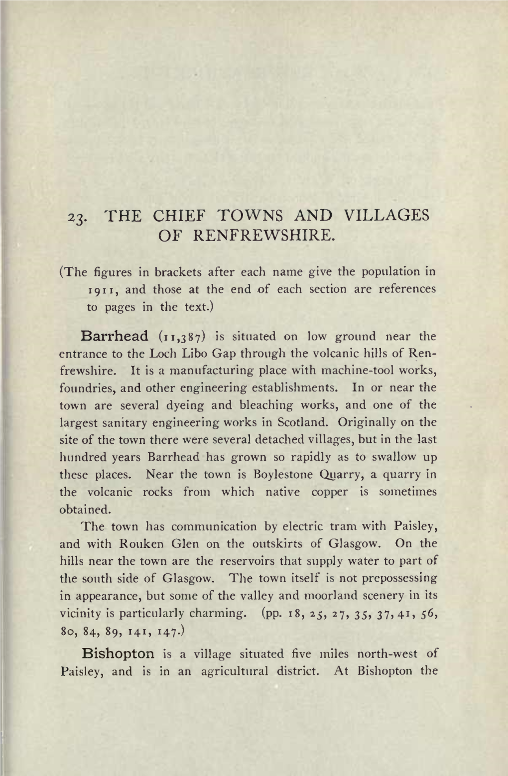 The Chief Towns and Villages of Renfrewshire