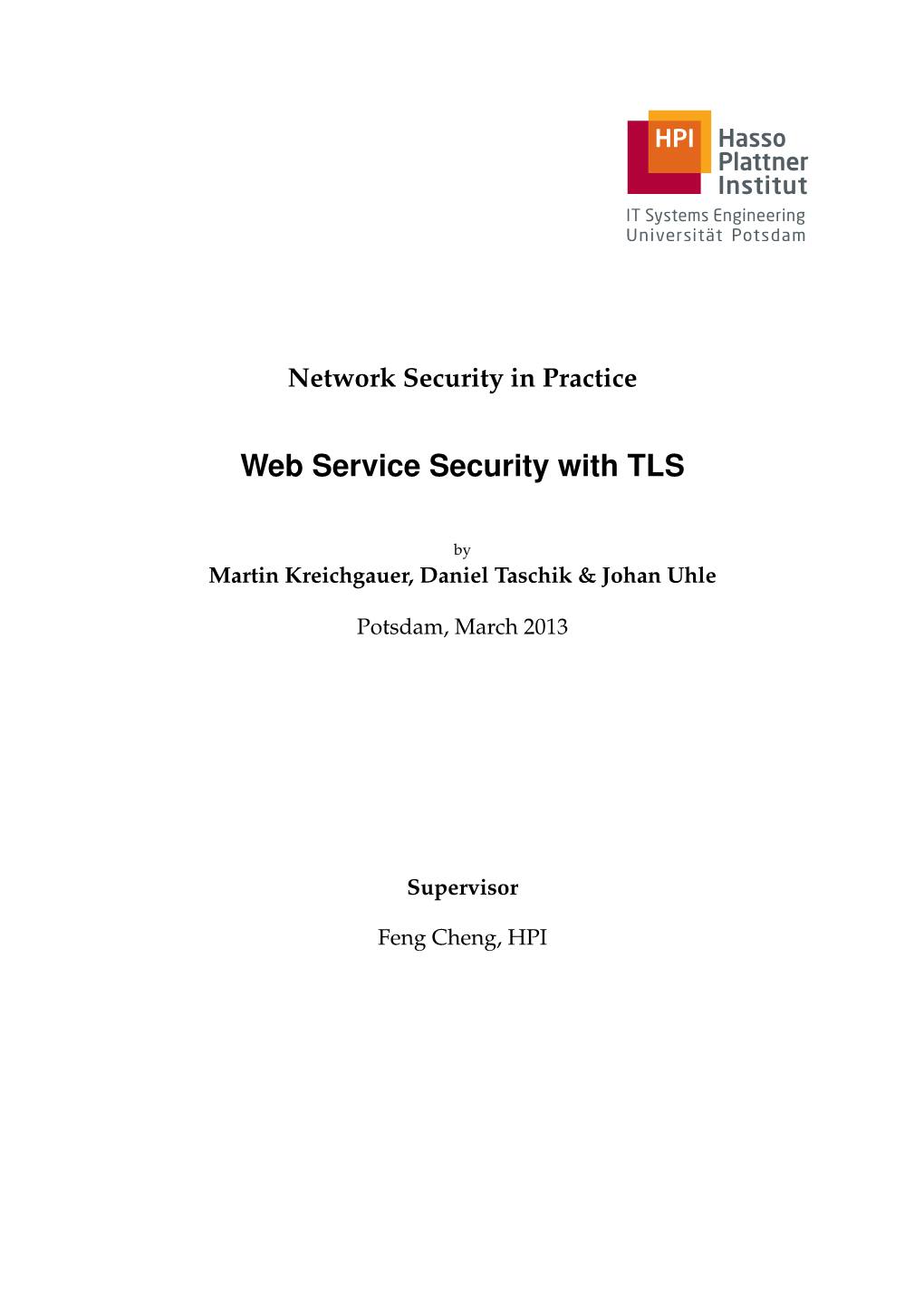 Web Service Security with TLS