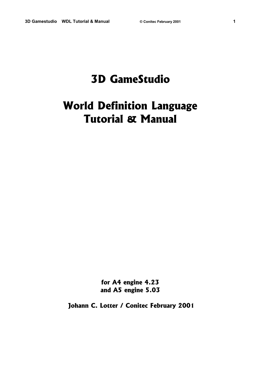 3D Gamestudio Manual