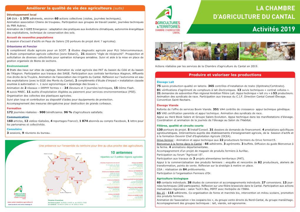 Activités 2019 Des Exploitations, Technique De Conservation Des Sols