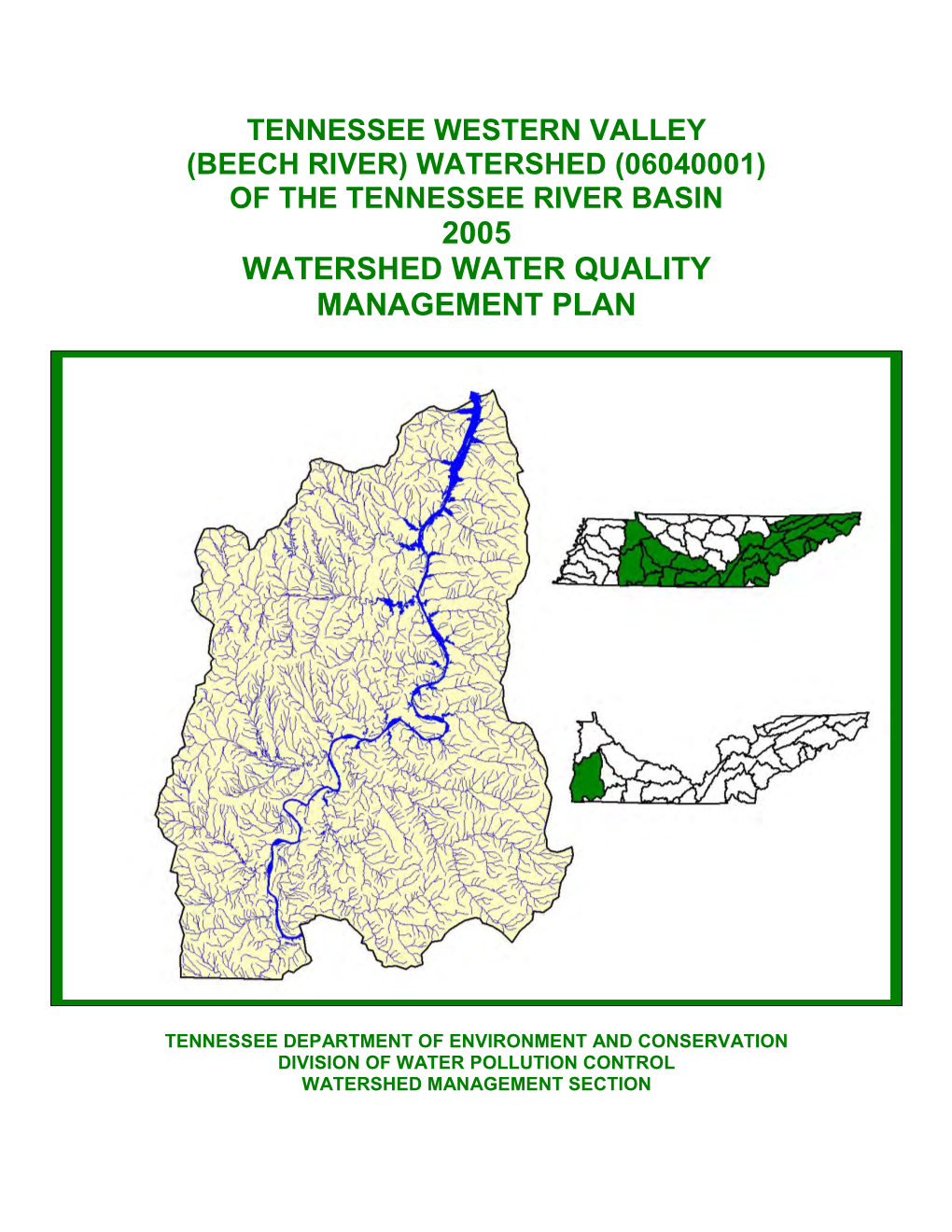 Beech River) Watershed (06040001) of the Tennessee River Basin 2005 Watershed Water Quality Management Plan