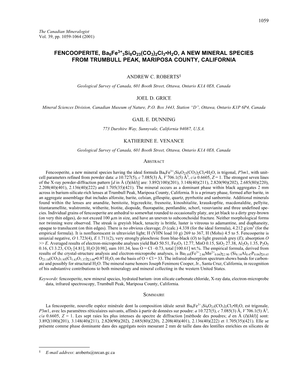 2Cl3•H2O, a NEW MINERAL SPECIES FROM