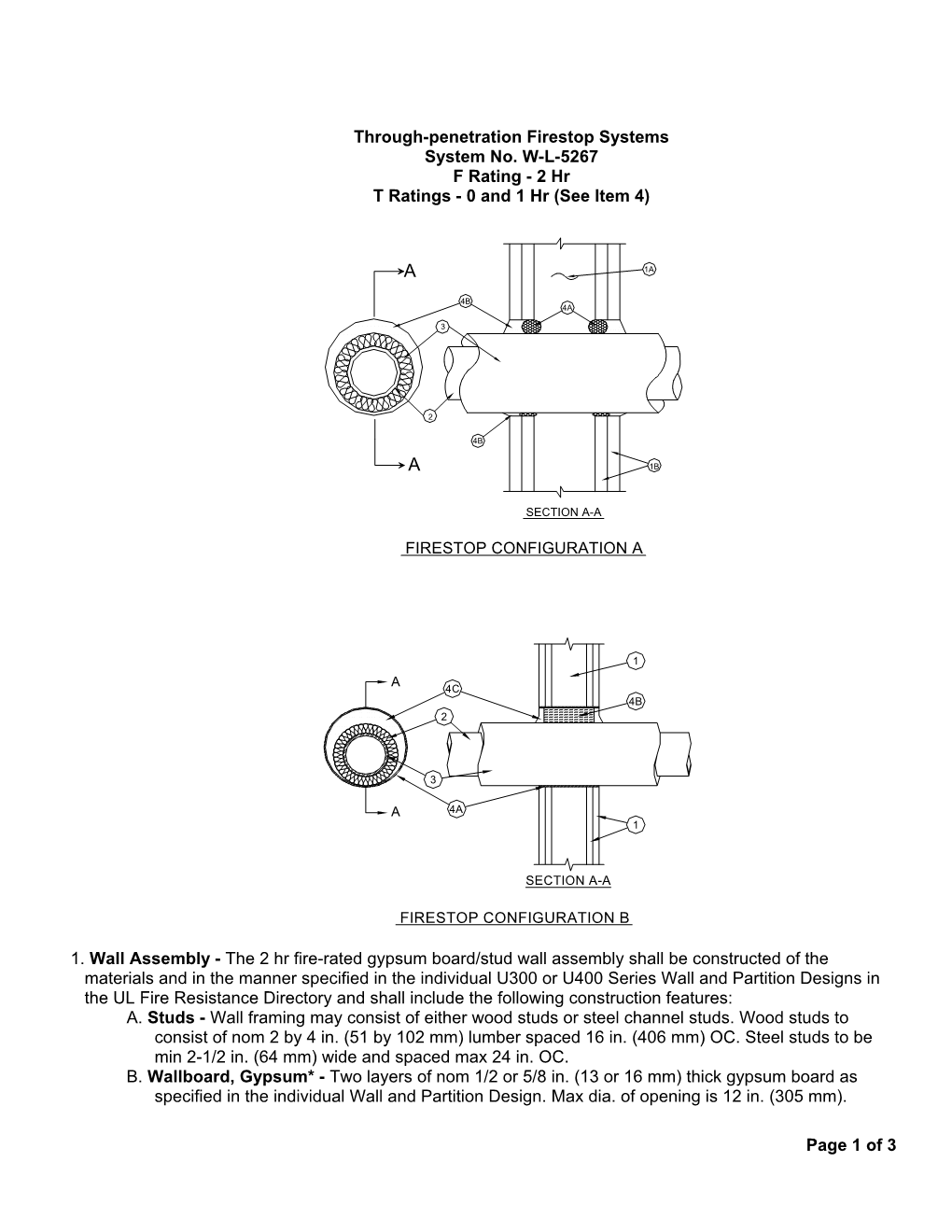 Through-Penetration Firestop Systems System No