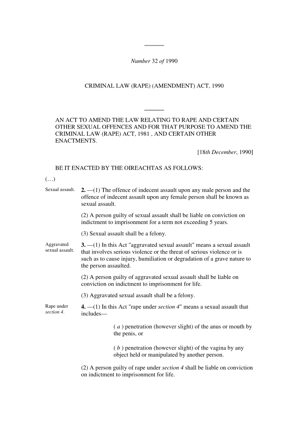Rape) (Amendment) Act, 1990