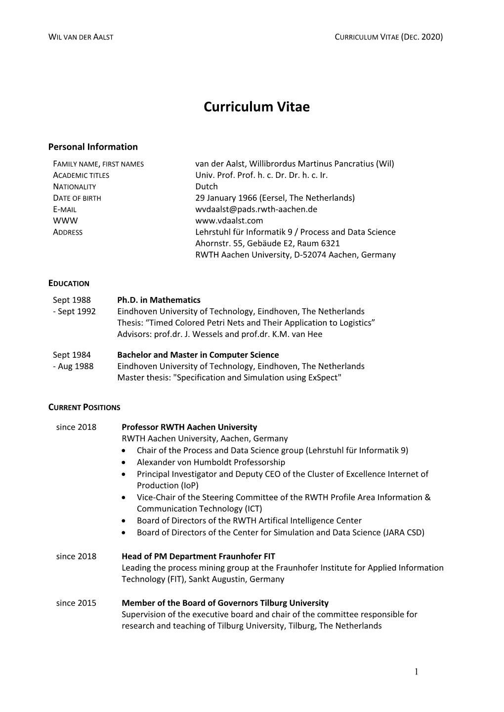 Curriculum Vitae (PDF, 4 Pages)