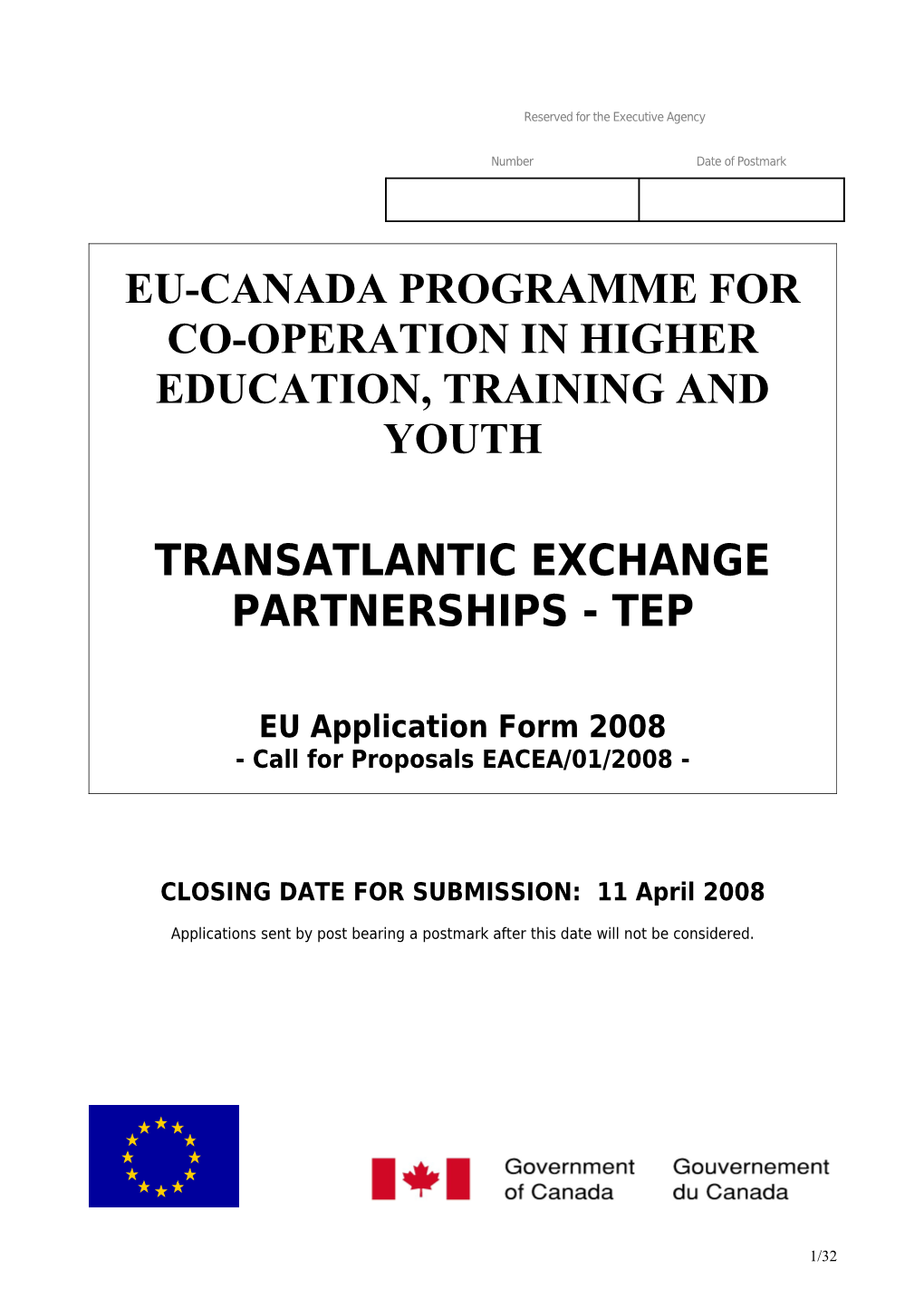 EU-Canada Call for Proposals & Guidelines 2006