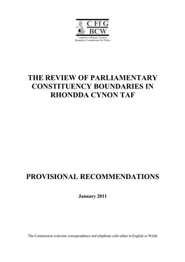 Provisional Recommendations, 4 January 2011