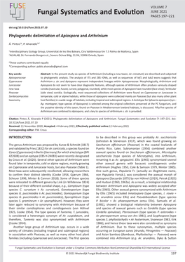 Phylogenetic Delimitation of Apiospora and Arthrinium