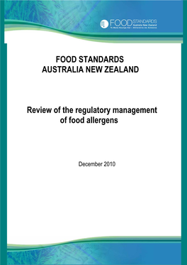 Review of the Regulatory Management of Food Allergens