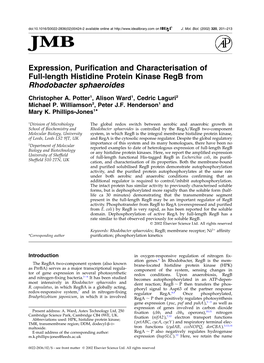 Expression, Purification and Characterisation of Full-Length
