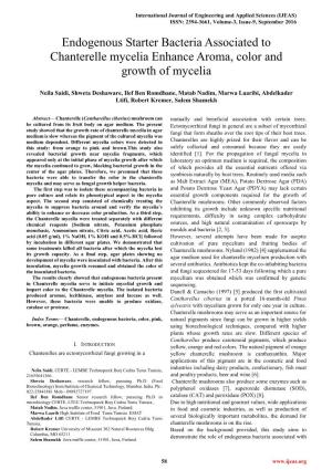 Endogenous Starter Bacteria Associated to Chanterelle Mycelia Enhance Aroma, Color and Growth of Mycelia