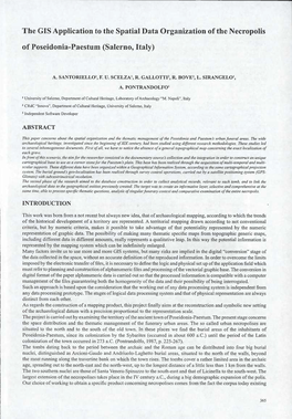 The GIS Application to the Spatial Data Organization of the Necropolis of Poseidonia-Paestum (Salerno, Italy)