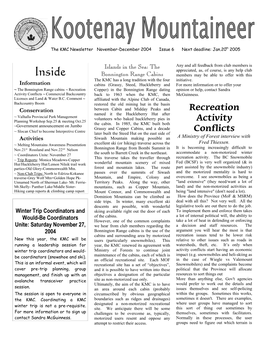 The KMC Newsletter November-December 2004 Issue 6 Next Deadline: Jan.20Th 2005