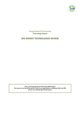 Bio-Energy Technologies Review