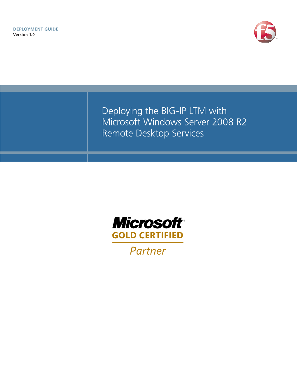 Deploying the BIG-IP LTM System with Microsoft Remote Desktop Services