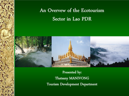 Cultural Tourism & Poverty Alleviation in Luang Prabang Lao