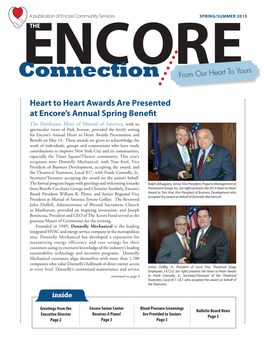 Heart to Heart Awards Are Presented at Encore's Annual Spring Benefit
