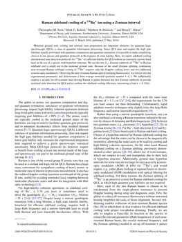 Raman Sideband Cooling of a 138Ba Ion Using a Zeeman Interval