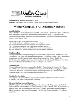 Walter Camp 2010 All-America Notebook
