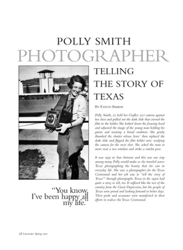 PHOTOGRAPHER TELLING the STORY of TEXAS by Evelyn Barker