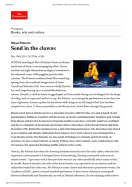 Slava Polunin: Send in the Clowns | the Economist