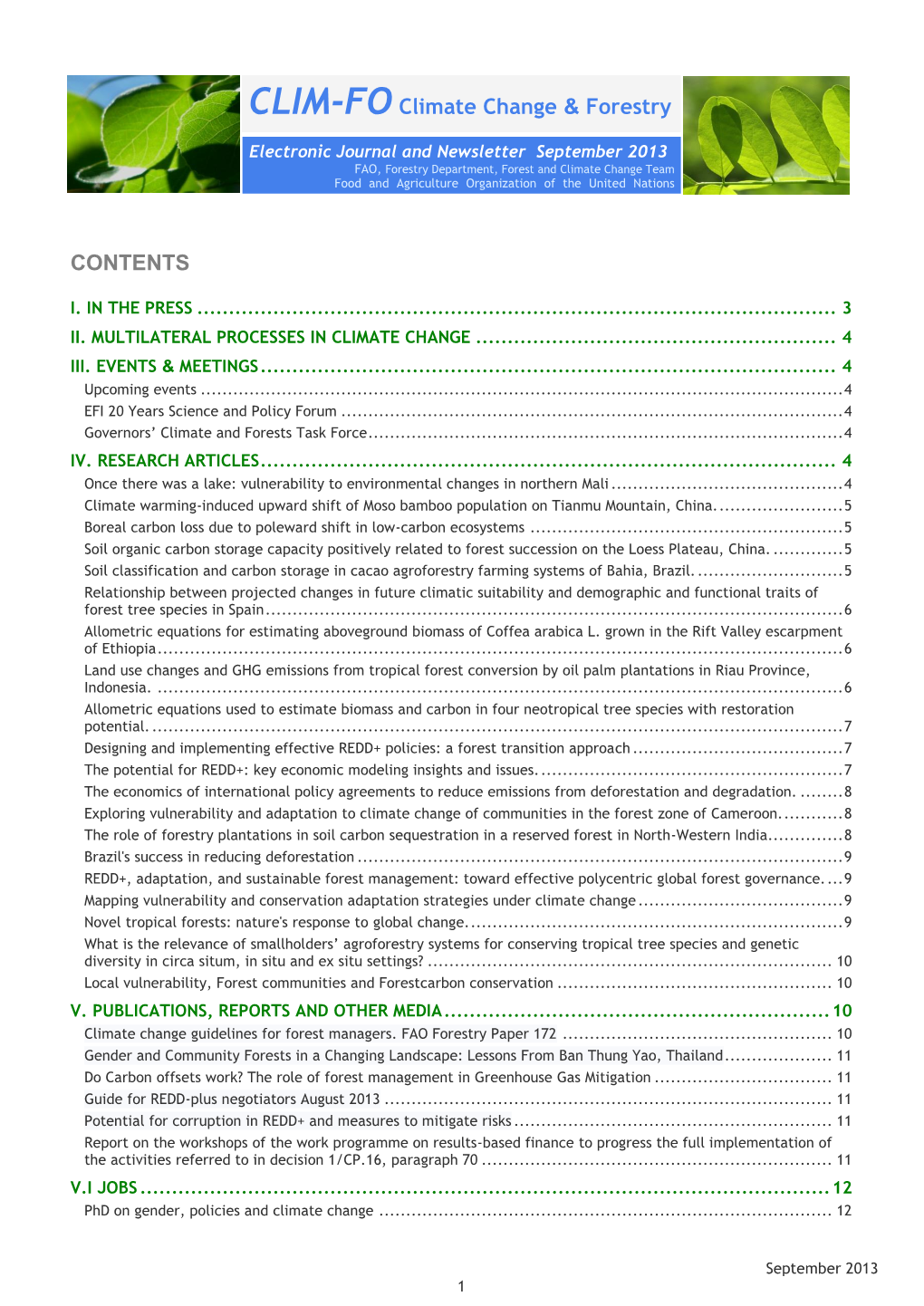 CLIM-FO Climate Change & Forestry