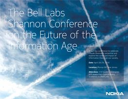 The Bell Labs Shannon Conference on the Future Of