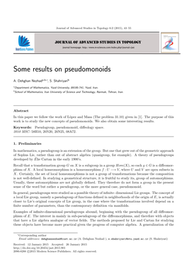 Some Results on Pseudomonoids