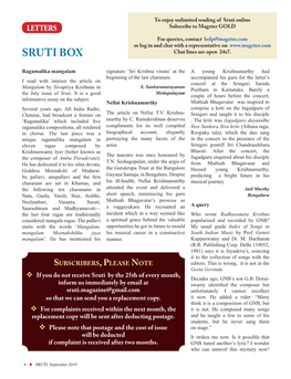 Sruti Online LETTERS Subscribe to Magzter GOLD