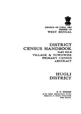 Village & Townwise Primary Census Abstract, Hugli, Part XIII-B, Series