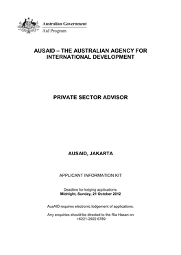 Ausaid – the Australian Agency for International Development