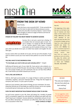 FROM the DESK of VCMD from the Editor’S Desk