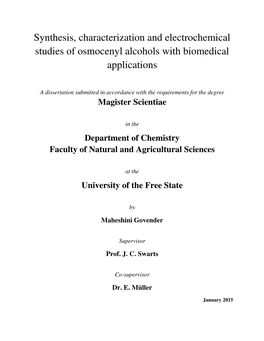 Synthesis, Characterization and Electrochemical Studies of Osmocenyl Alcohols with Biomedical Applications