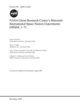 NASA Glenn Research Center's Materials International Space Station Experiments (MISSE 1-7) 5B