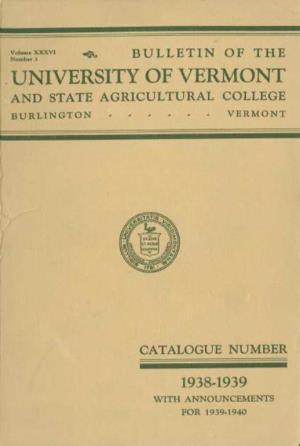 1938-1939 Undergraduate Catalogue