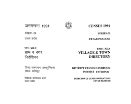 District Census Handbook District, Fatehpur, Part XII-A, Series-25