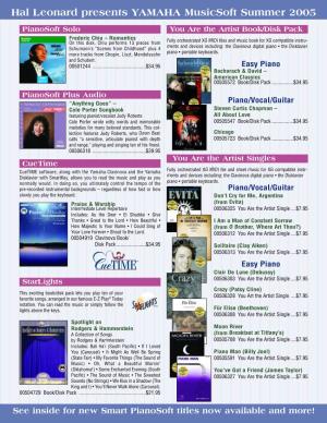 Hal Leonard Presents YAMAHA Musicsoft Summer 2005