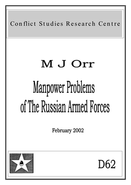 Manpower Problems of the Russian Armed Forces