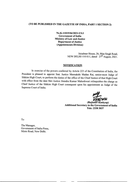 ~11,J",ZI (Rajinde~ Kashyap) Additional Secretary to the Government of India Tele: 2338 3037