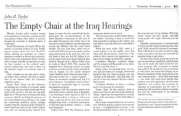 The Empty Chair at the Iraq Hearings