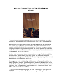 Gemma Hayes - Night on My Side (Source) Biography