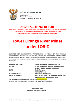 Lower Orange River Mines Under LOR-D