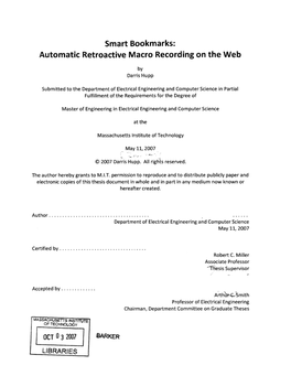 Smart Bookmarks: Automatic Retroactive Macro Recording on the Web