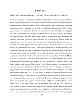 Chapter Iv Relevance of Gandhian Concept of Nonviolence