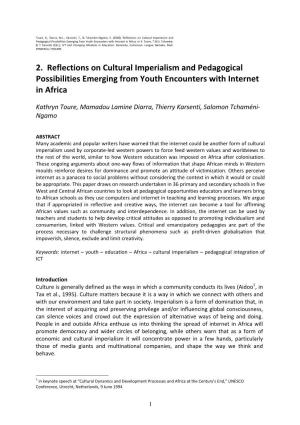 Reflections on Cultural Imperialism and Pedagogical Possibilities Emerging from Youth Encounters with Internet in Africa