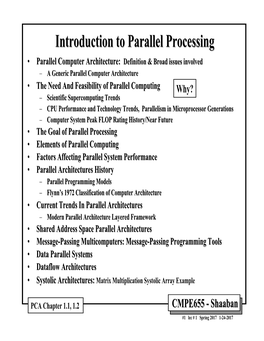 Introduction to Parallel Processing