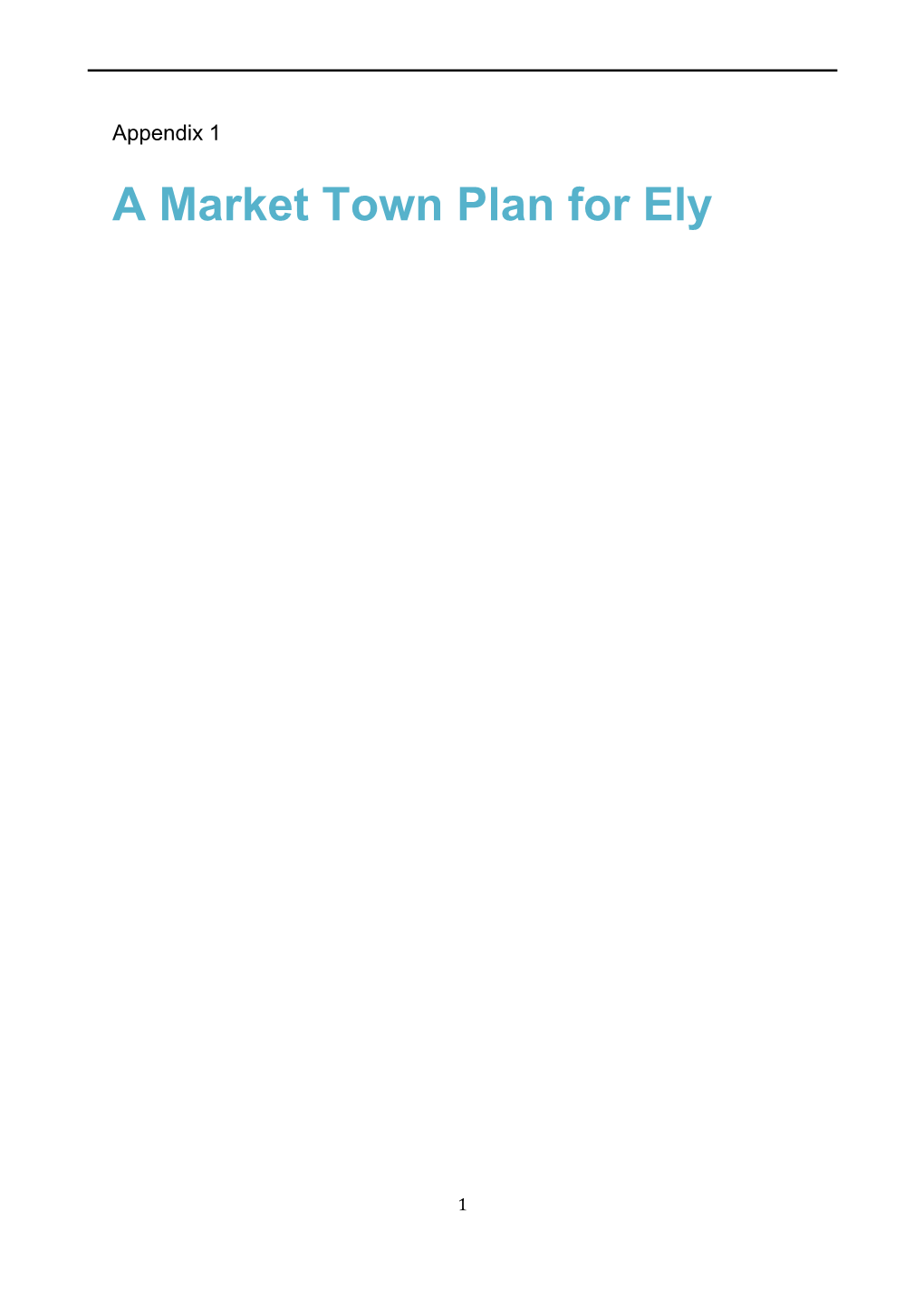 A Market Town Plan for Ely